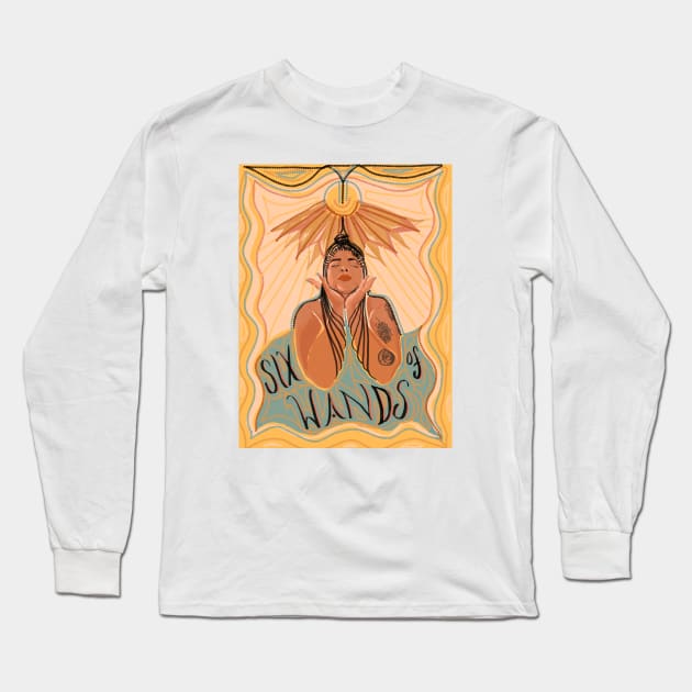 Six of Wands Tarot Long Sleeve T-Shirt by Noisemakers 